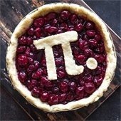 pie with pi logo in crust on top