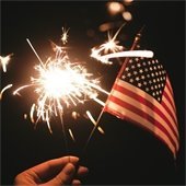 sparklers and small American flag