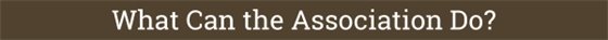 Header that reads "what can the association do?"