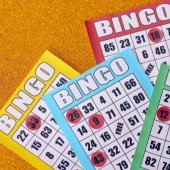 Bingo cards on a quart background
