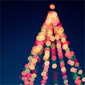 glow of christmas tree lights