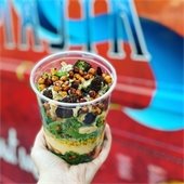 layered falafel from mediterranean majik