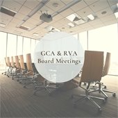 GCA and RVA Board meeting written across a conference table