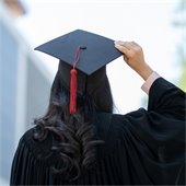 senior with cap and gown