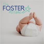 baby with a diaper and the foster alliance logo