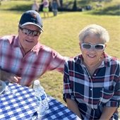 couple in flannel shirts