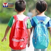 two boys walking with backpacks on their backs