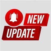 gray background and "new update" in red