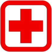red cross with an outline