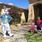 Egg craft being delivered by bunny