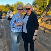 commitee members on a walking path