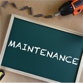 chalkboard that reads "maintenance"