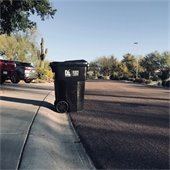 trash can against curb